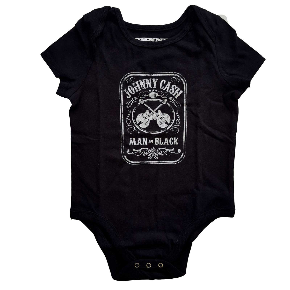 Johnny Cash Kids Baby-Strampler – Mann in Schwarz – offizielles Lizenzprodukt