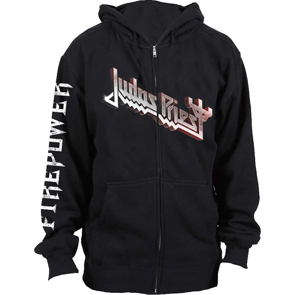 Judas Priest Unisex Zipped Hoodie - Firepower (Back Print) - Unisex Official Licensed Design