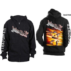 Judas Priest Unisex Zipped Hoodie - Firepower (Back Print) - Unisex Official Licensed Design