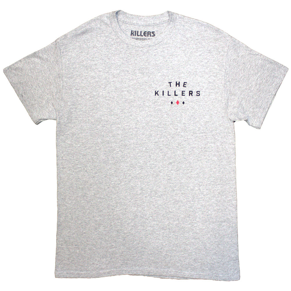 The Killers Unisex T-Shirt  - Tour '24 Roulette Wheel (Back Print) - Grey Unisex Official Licensed Design