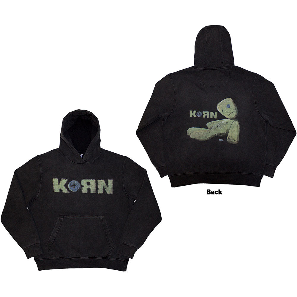 Korn Unisex Stone Wash Hoodie - Doll Issues (Back Print) - Official Licensed Design