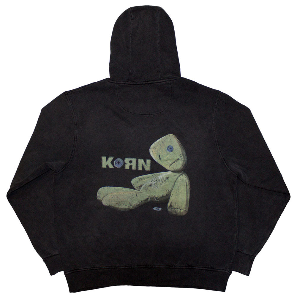 Korn Unisex Stone Wash Hoodie - Doll Issues (Back Print) - Official Licensed Design