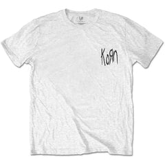 Korn T-Shirt - Scratched Type (Back Print) - White Unisex Official Licensed Design