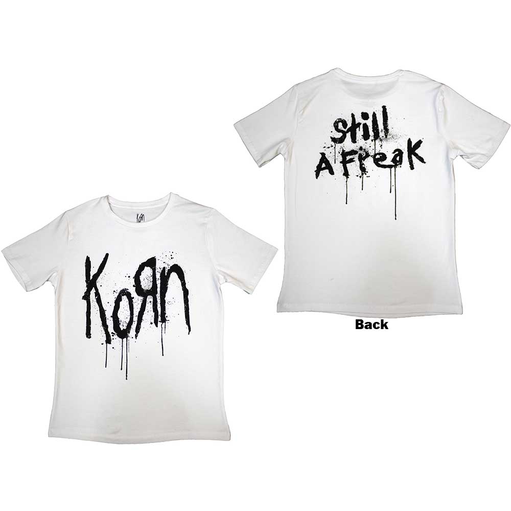 Korn Ladies T-Shirt - Still a Freak (Back Print)  - White Official Licensed Design