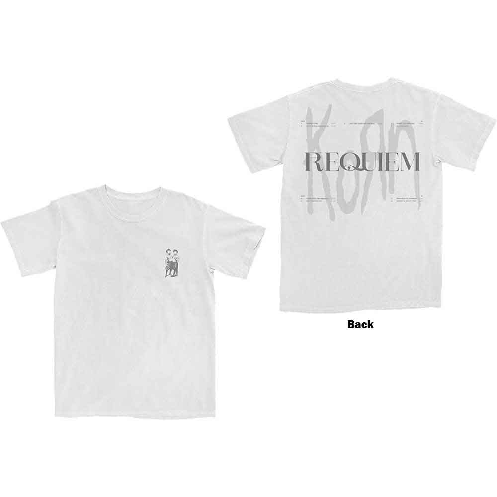 Korn T-Shirt - Requiem (Back Print) - White Unisex Official Licensed Design