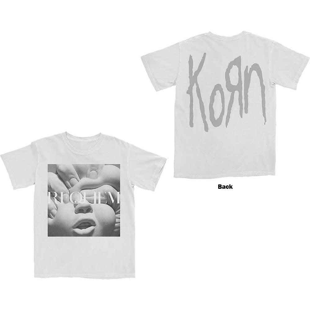 Korn T-Shirt - Requiem Album Cover (Back Print) - White Unisex Official Licensed Design