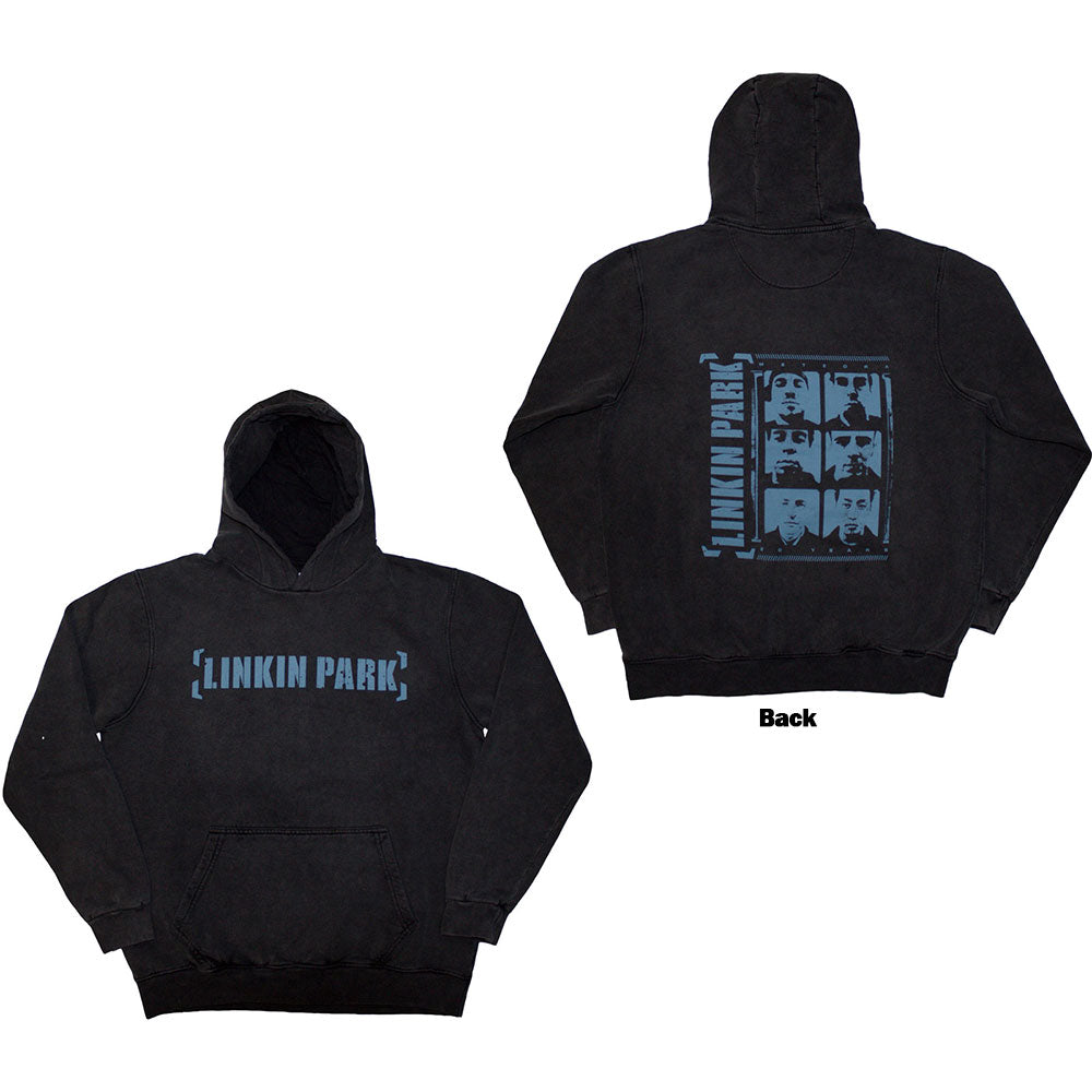 Linkin Park Unisex Stone Wash Hoodie - Meteora Portraits - Official Licensed Design