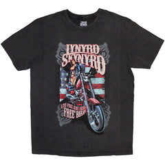 Lynyrd Skynyrd Unisex Stone Wash T-Shirt - Ride Free - Official Licensed Design