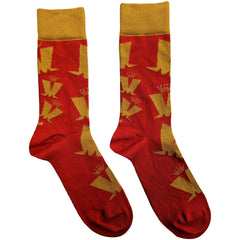 Madness Unisex Ankle Socks - Crown & M Pattern Red/Yellow (UK Size 7-11)