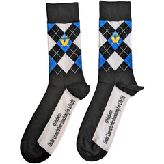 Madness Unisex Ankle Socks - Crown & M Blue Diamond (UK Size 7-11)