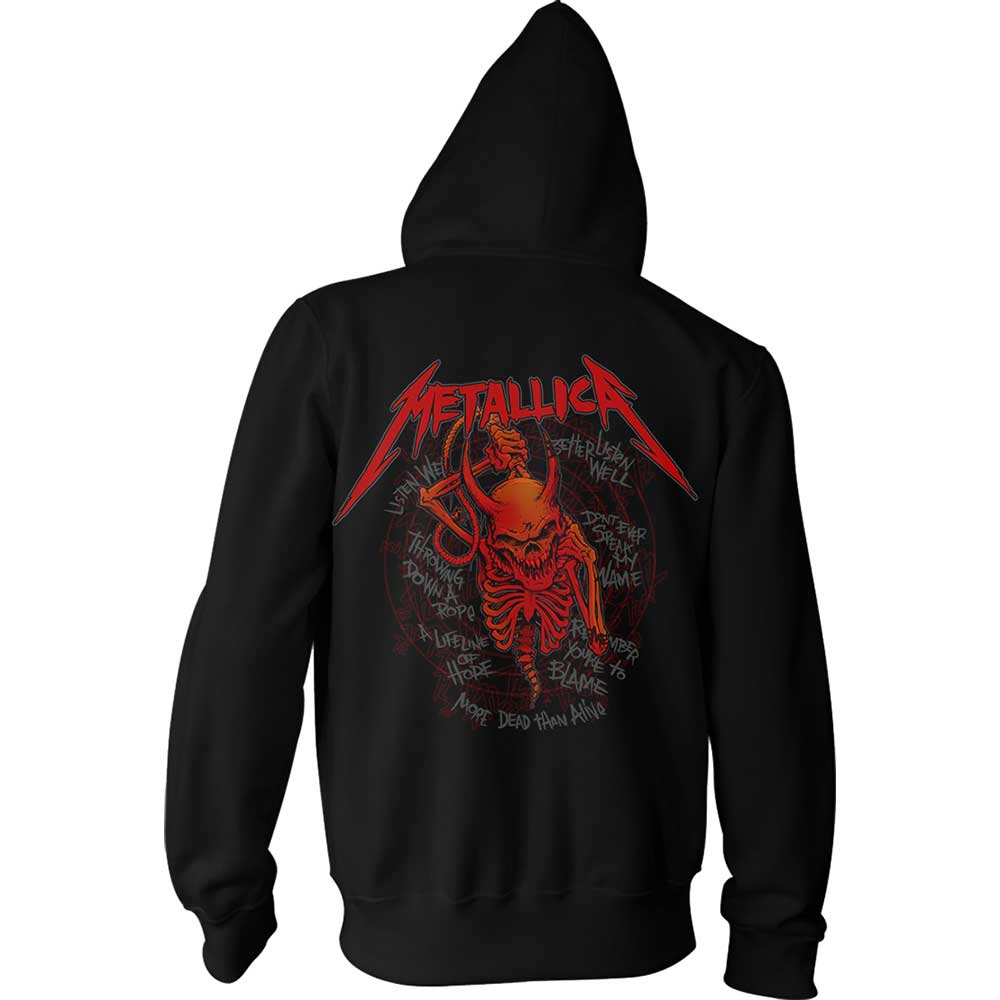 Metallica Pullover Unisex Hoodie -  Skull Screaming Red (Back Print) - Unisex Official Licensed
