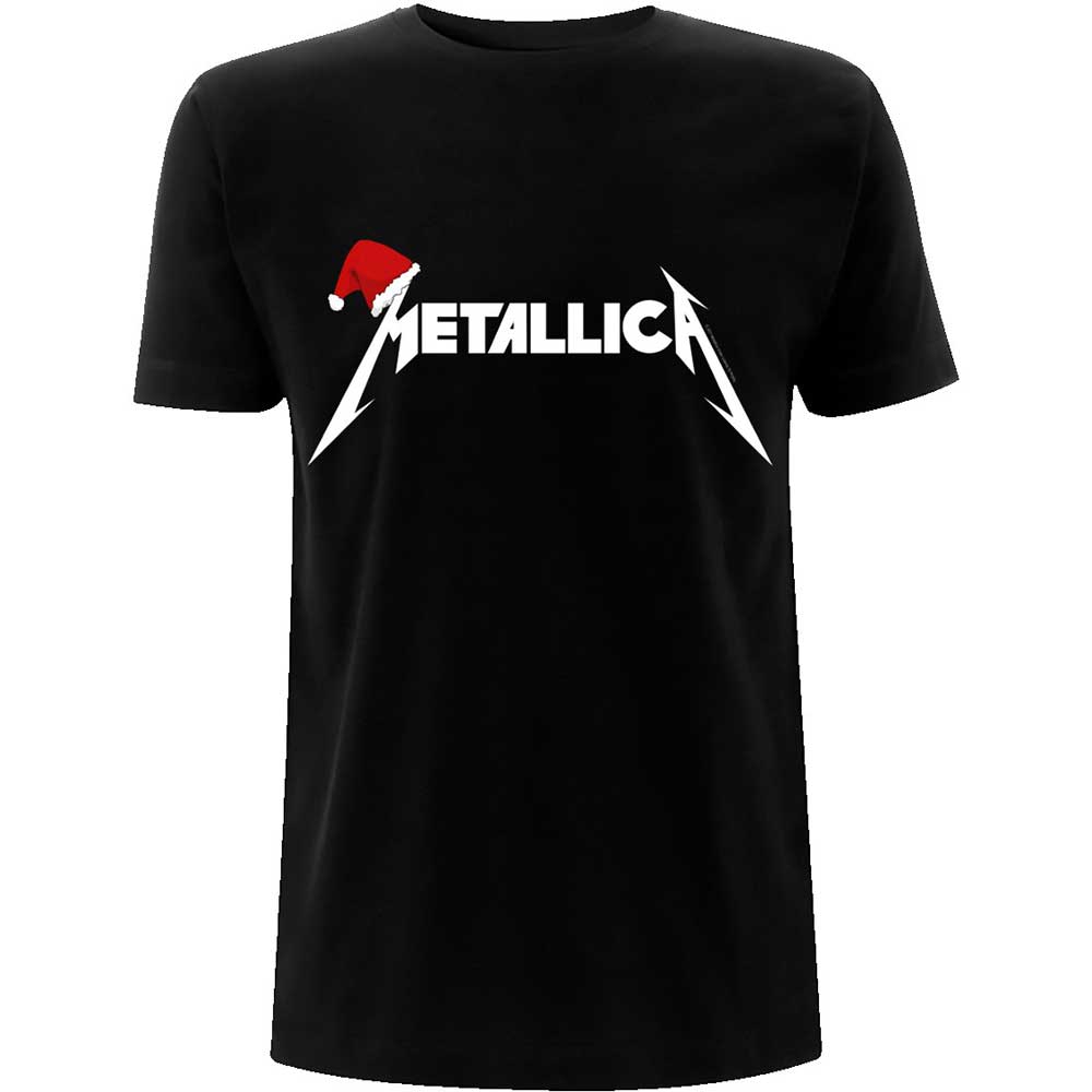 T-shirt de Noël Metallica - Logo du chapeau de Père Noël - Conception sous licence officielle unisexe