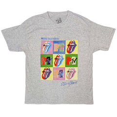 MTV Unisex T-Shirt - Rolling Stones Warhol Squares - Official Licensed Design