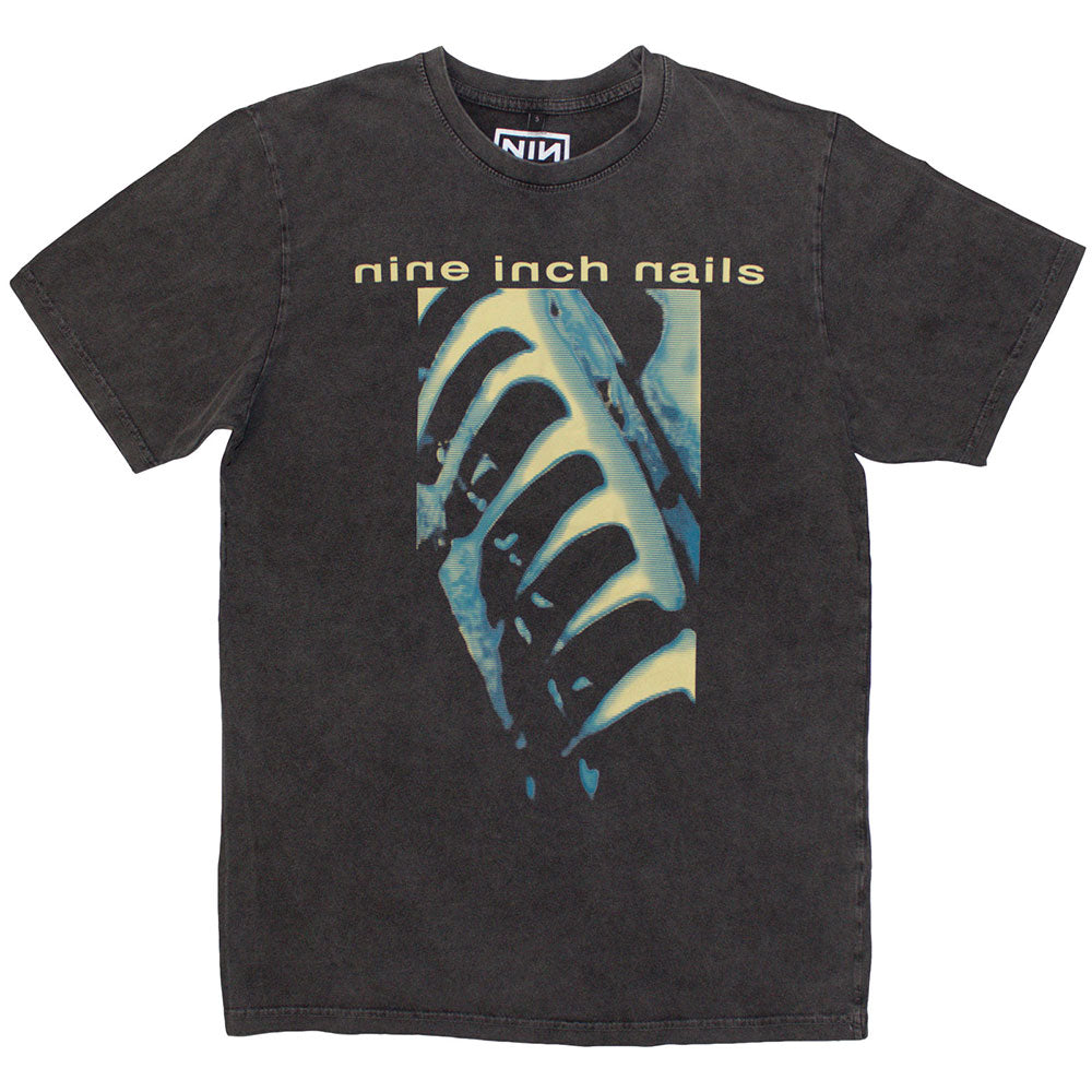 Nine Inch Nails Unisex Stone Wash T-Shirt - PHM & Text Logo - Official Licensed Design