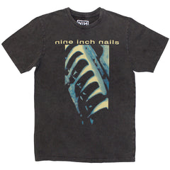 Nine Inch Nails Unisex Stone Wash T-Shirt - PHM & Text Logo - Official Licensed Design