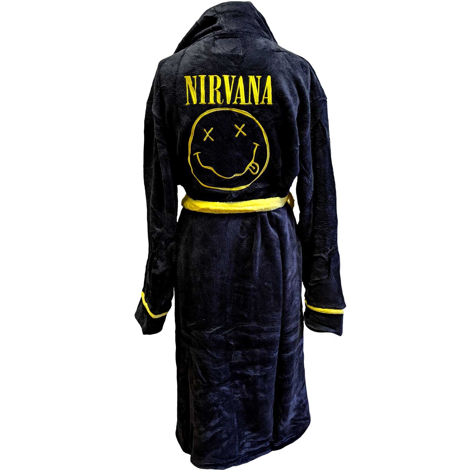 Nirvana-Bademantel – gelbes Happy Face – offiziell lizenziertes Musikdesign