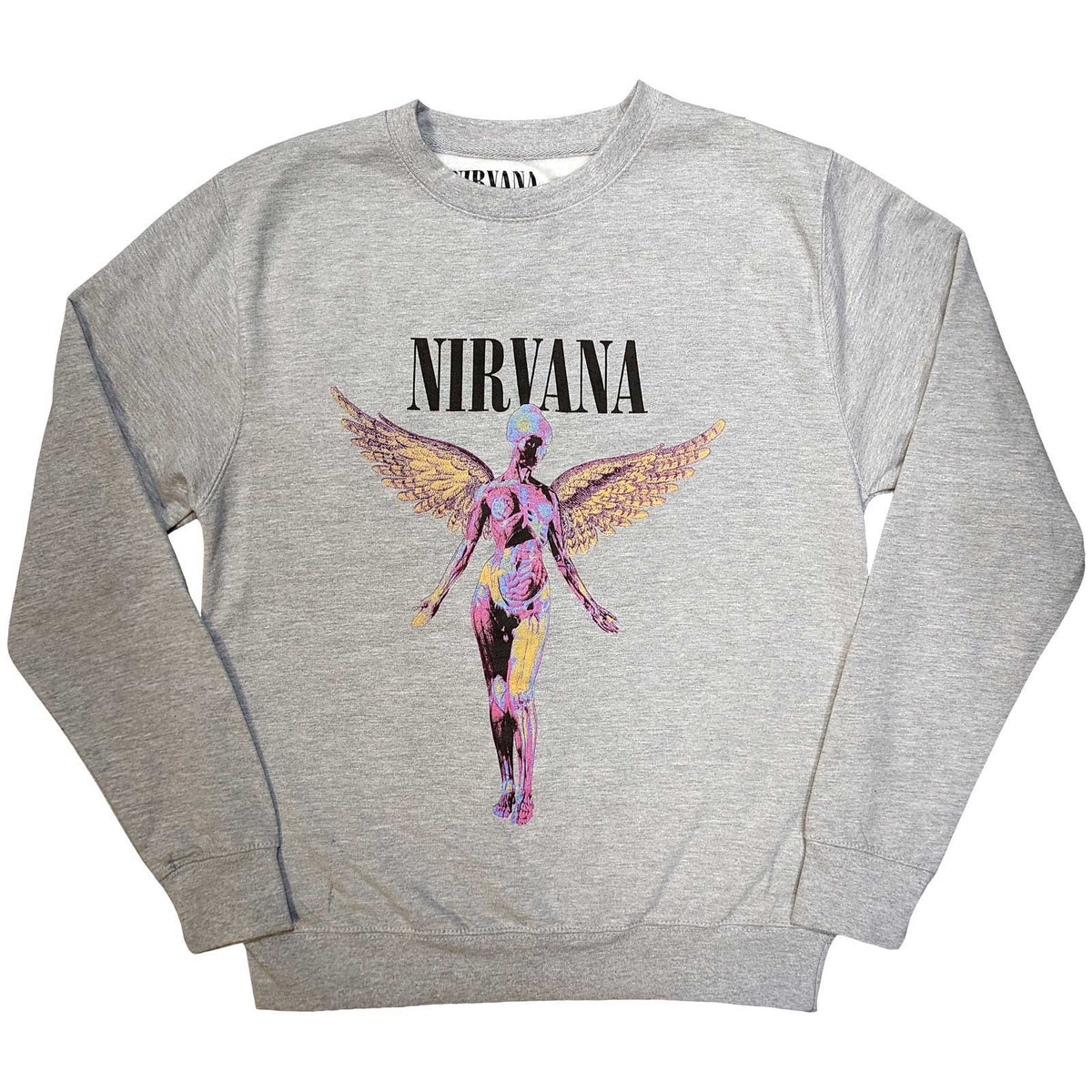 Nirvana Sweatshirt – In Utero – Grau, offizielles Lizenzdesign