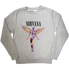 Nirvana Sweatshirt – In Utero – Grau, offizielles Lizenzdesign