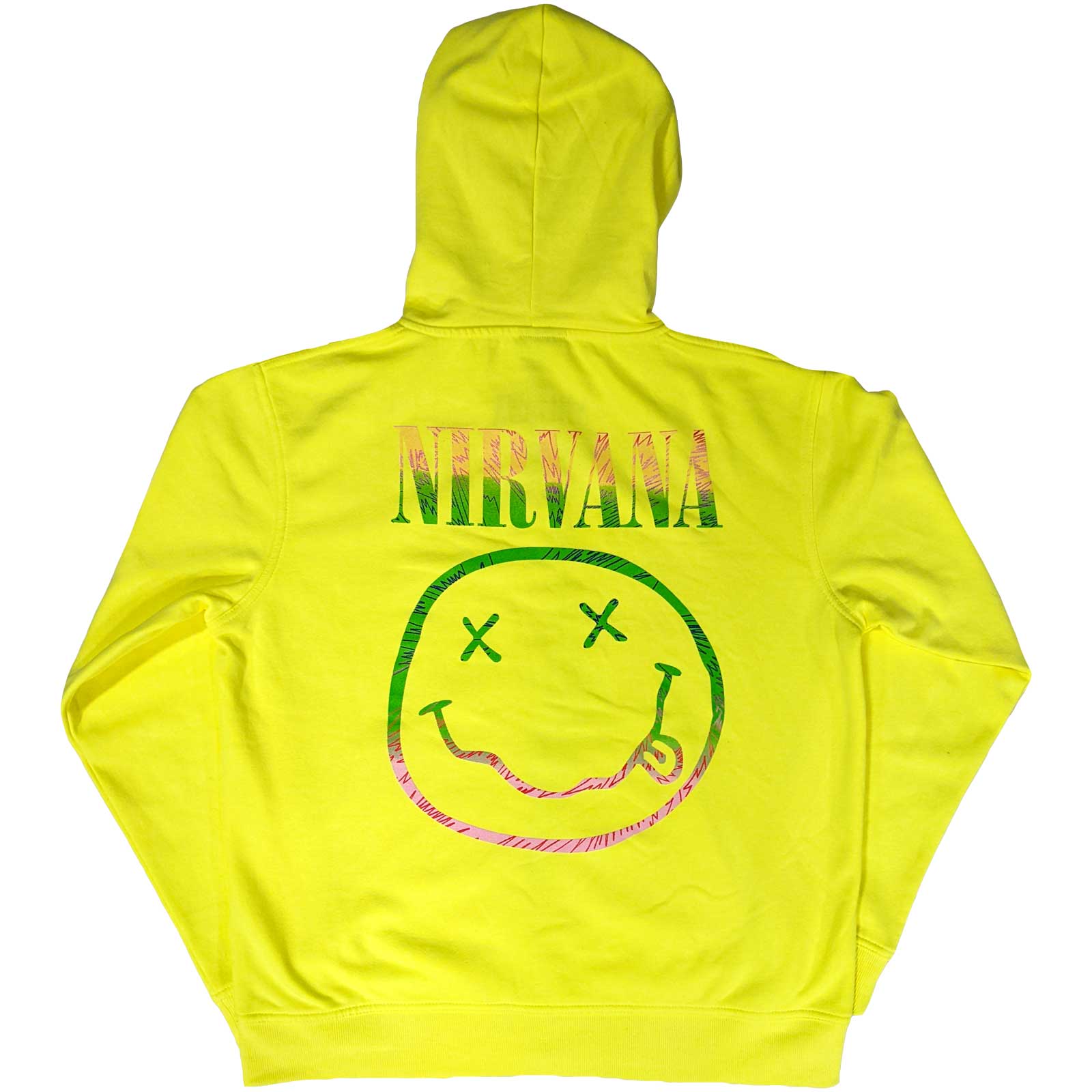 Nirvana Hoodie - Sorbet Ray Happy Face (Back Print) - Yellow Official Licensed Design