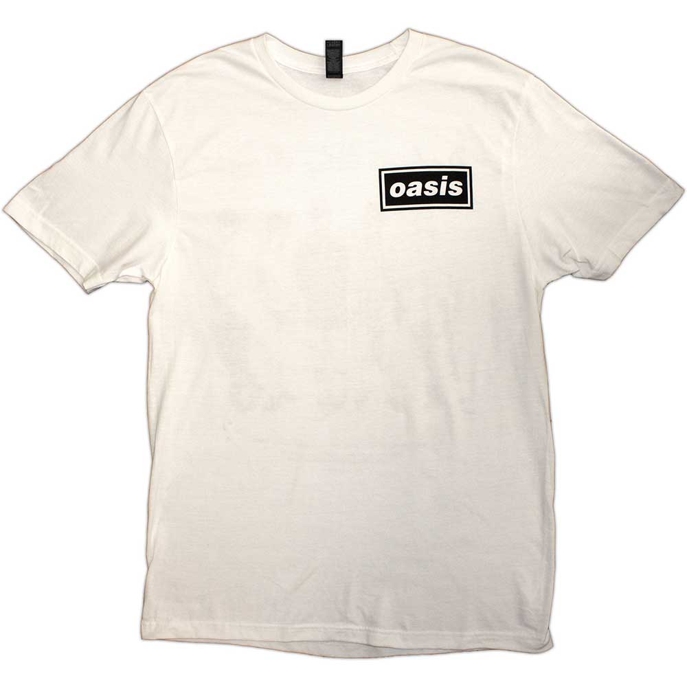 Oasis Adult T-Shirt -Definitely Maybe Promo (Back Print) - White Official Licensed Design