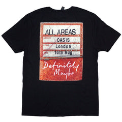 Oasis Unisex T-Shirt - Definitely Maybe AAA Pass  - Black Official Licensed Design