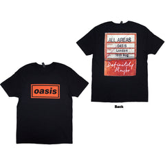 Oasis Unisex T-Shirt - Definitely Maybe AAA Pass  - Black Official Licensed Design