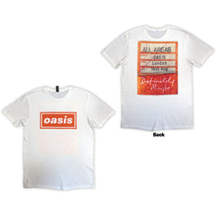 Oasis Unisex T-Shirt - Definitely Maybe AAA Pass  - White Official Licensed Design