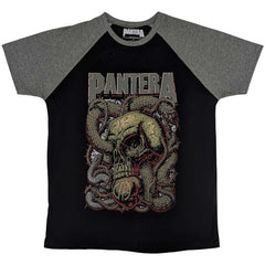 Pantera Unisex Raglan T-Shirt - Serpent Skull - Official Licensed Design