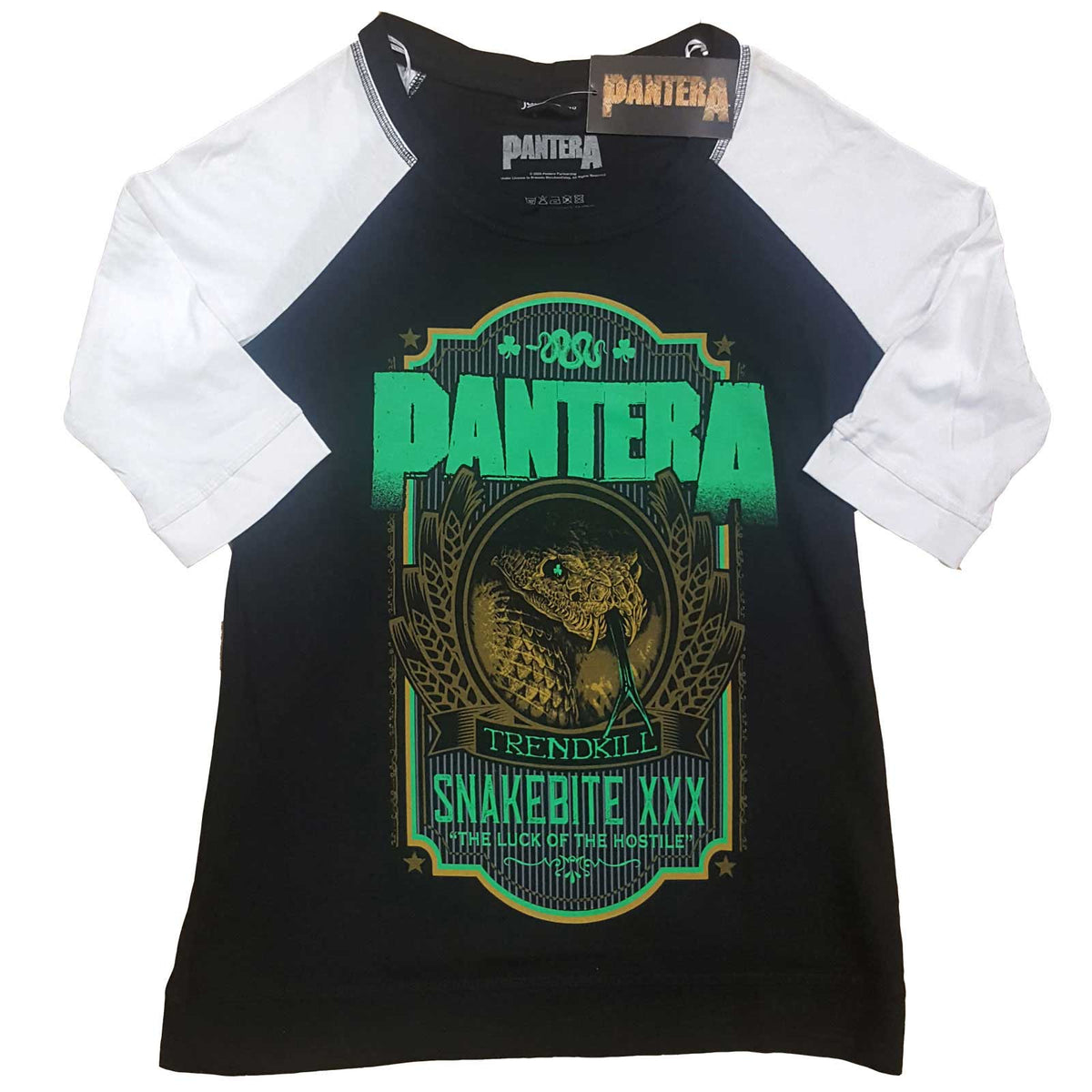 Pantera Ladies Raglan T-Shirt - Snakebit  - Official Licensed Design