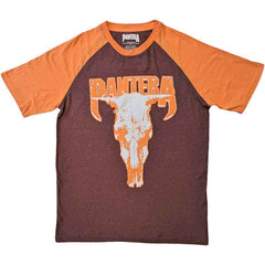 Pantera Raglan T-Shirt - Skull - Brown & Orange Official Licensed Design