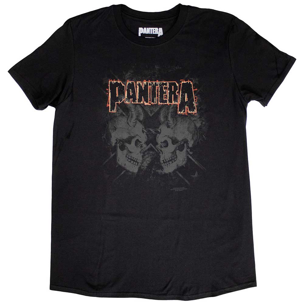 Pantera Unisex T-Shirt- Watermarked Skulls - Official Licensed Design