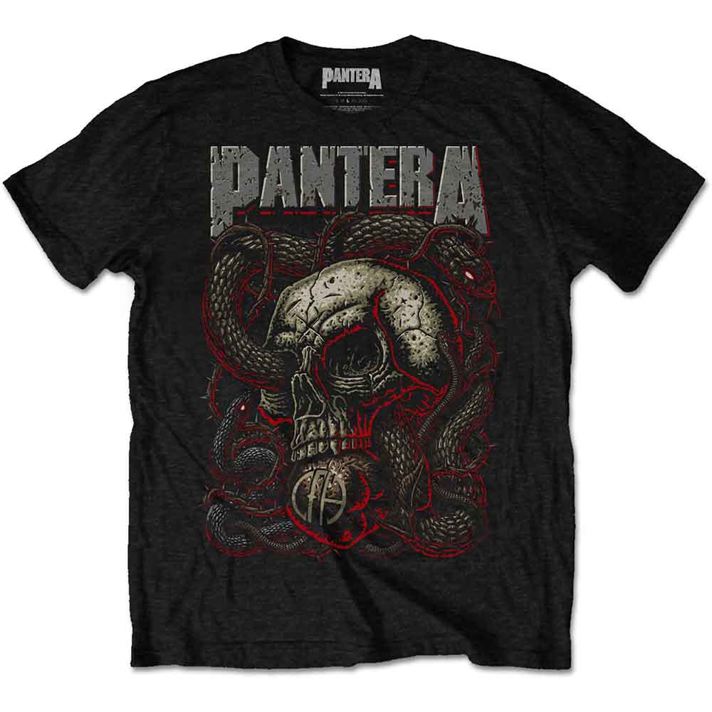 Pantera Unisex T-Shirt -Serpent Skull - Official Licensed Design