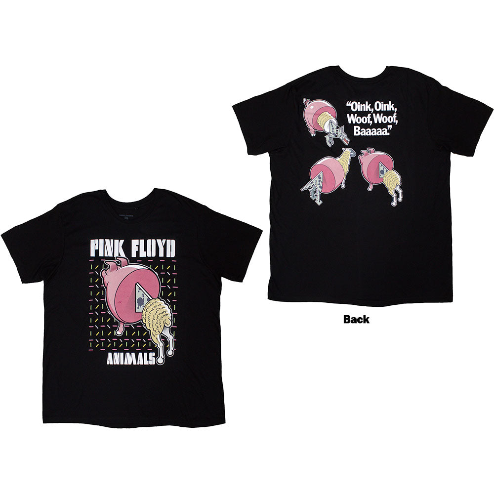 Pink Floyd Unisex T-Shirt - Animals Cartoon - Official Licensed Design