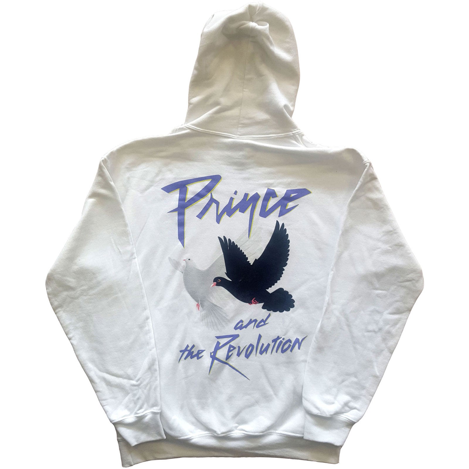 Prince Unisex Kapuzenpullover – Gesicht und Tauben (Rückendruck) – offizielles Unisex-Lizenzdesign