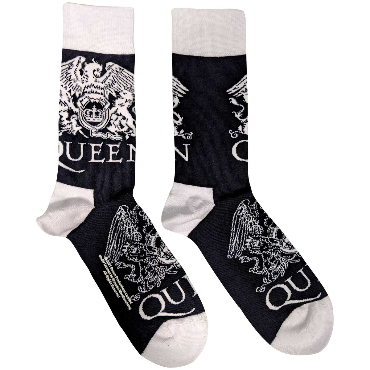 Queen Unisex Ankle Socks - White Crests (UK Size 7-11)