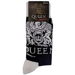 Queen Unisex-Söckchen – Weiße Wappen (UK-Größe 7–11)