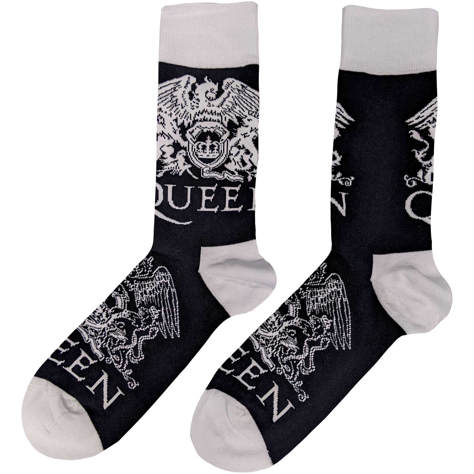Queen Unisex Ankle Socks - White Crests (UK Size 7-11)