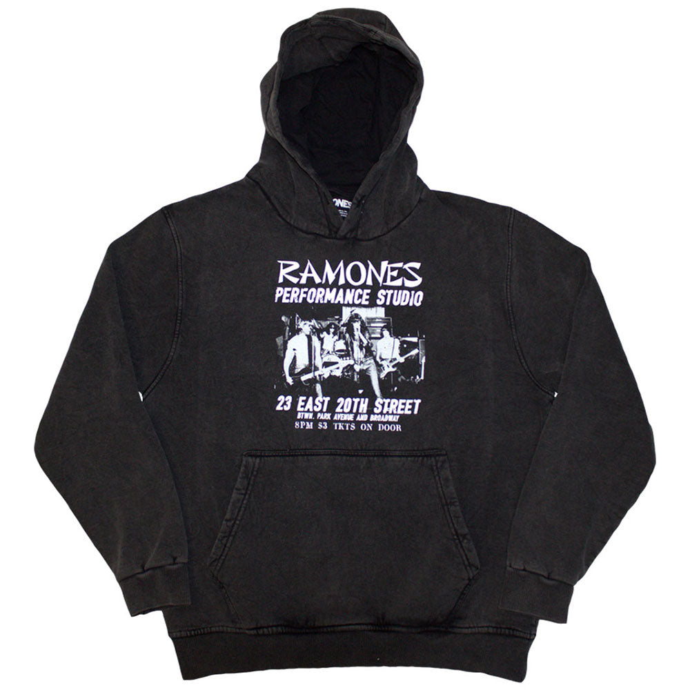 Ramones Unisex Stone Wash Hoodie - East Village - Official Licensed Design