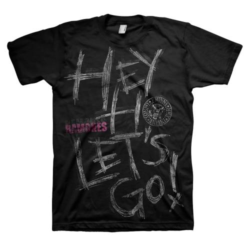 Das Ramones-T-Shirt für Erwachsene – Hey Ho – offizielles Lizenzdesign