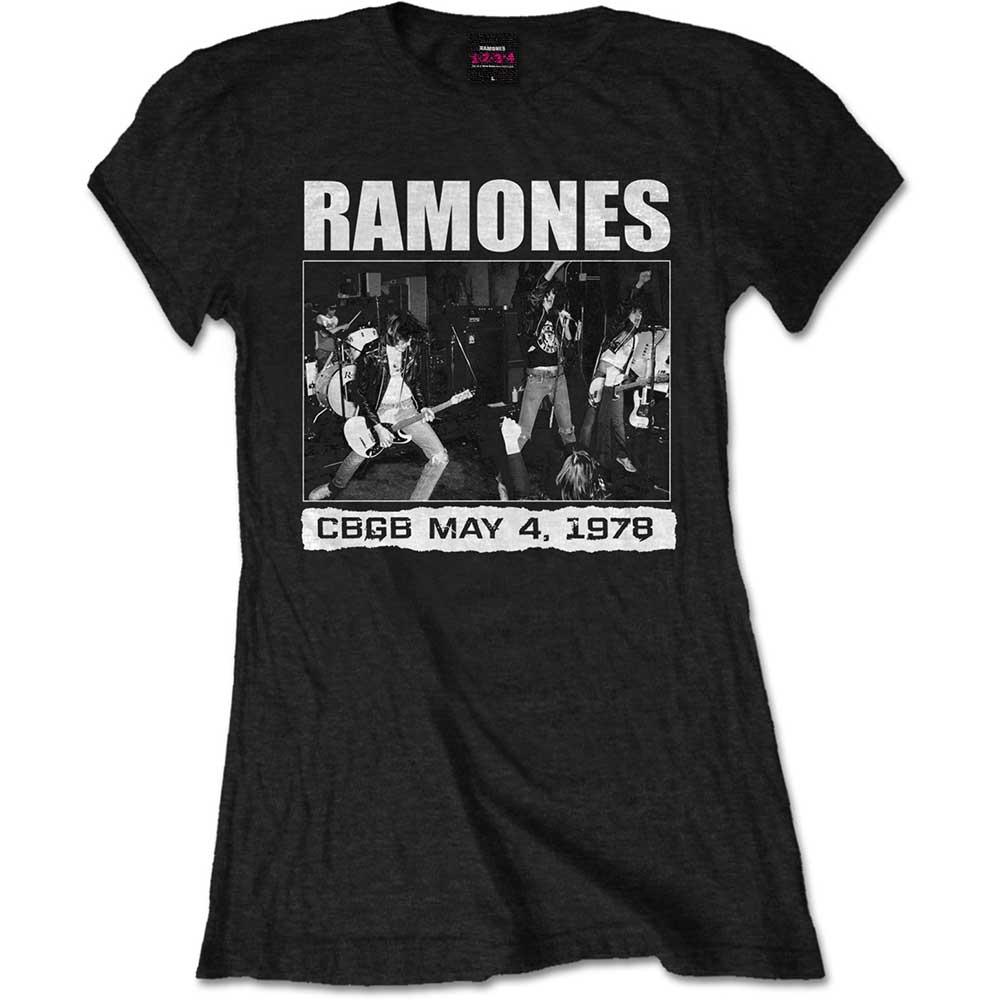 Das Ramones Damen T-Shirt – CBGB 1978 – Offizielles Lizenzdesign