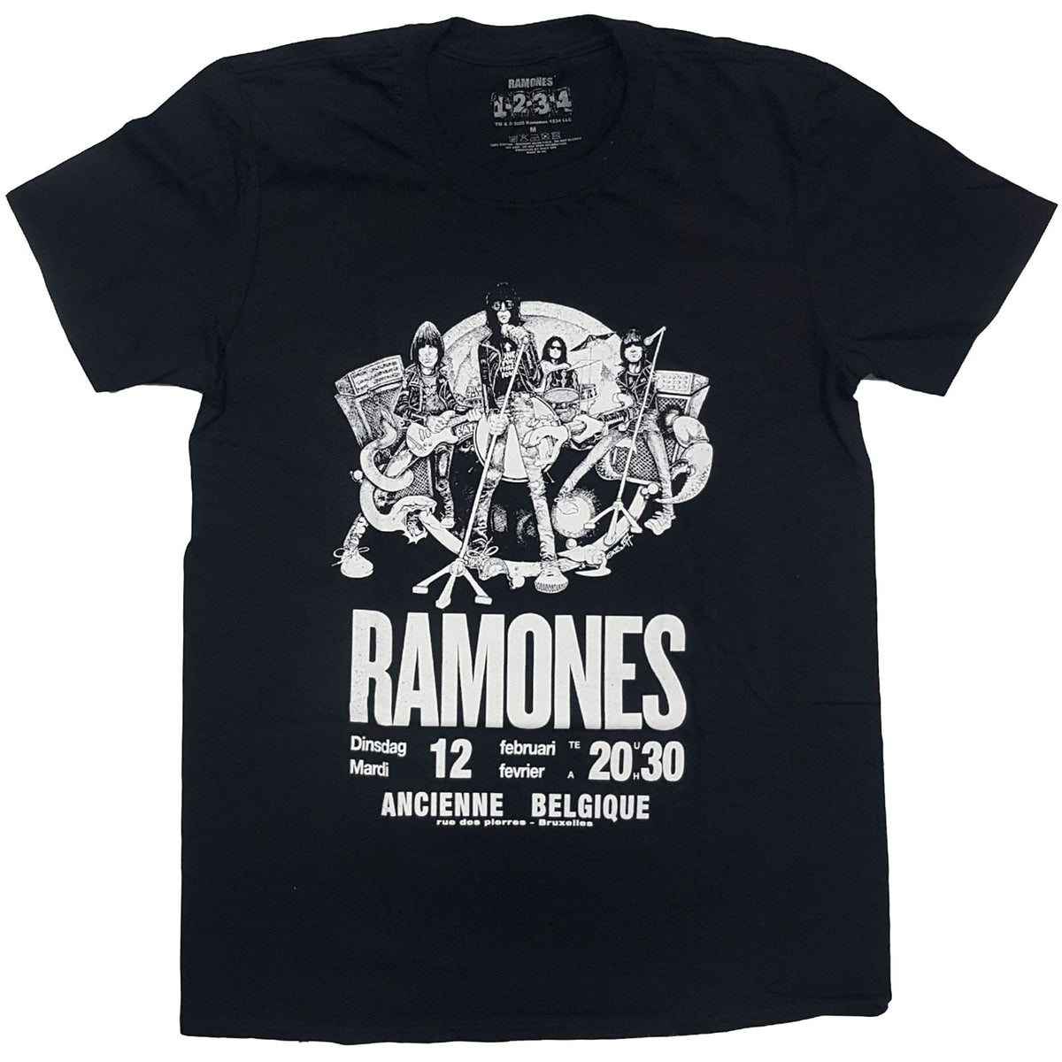 Das Ramones-T-Shirt für Erwachsene – Belgien – offizielles Lizenzdesign