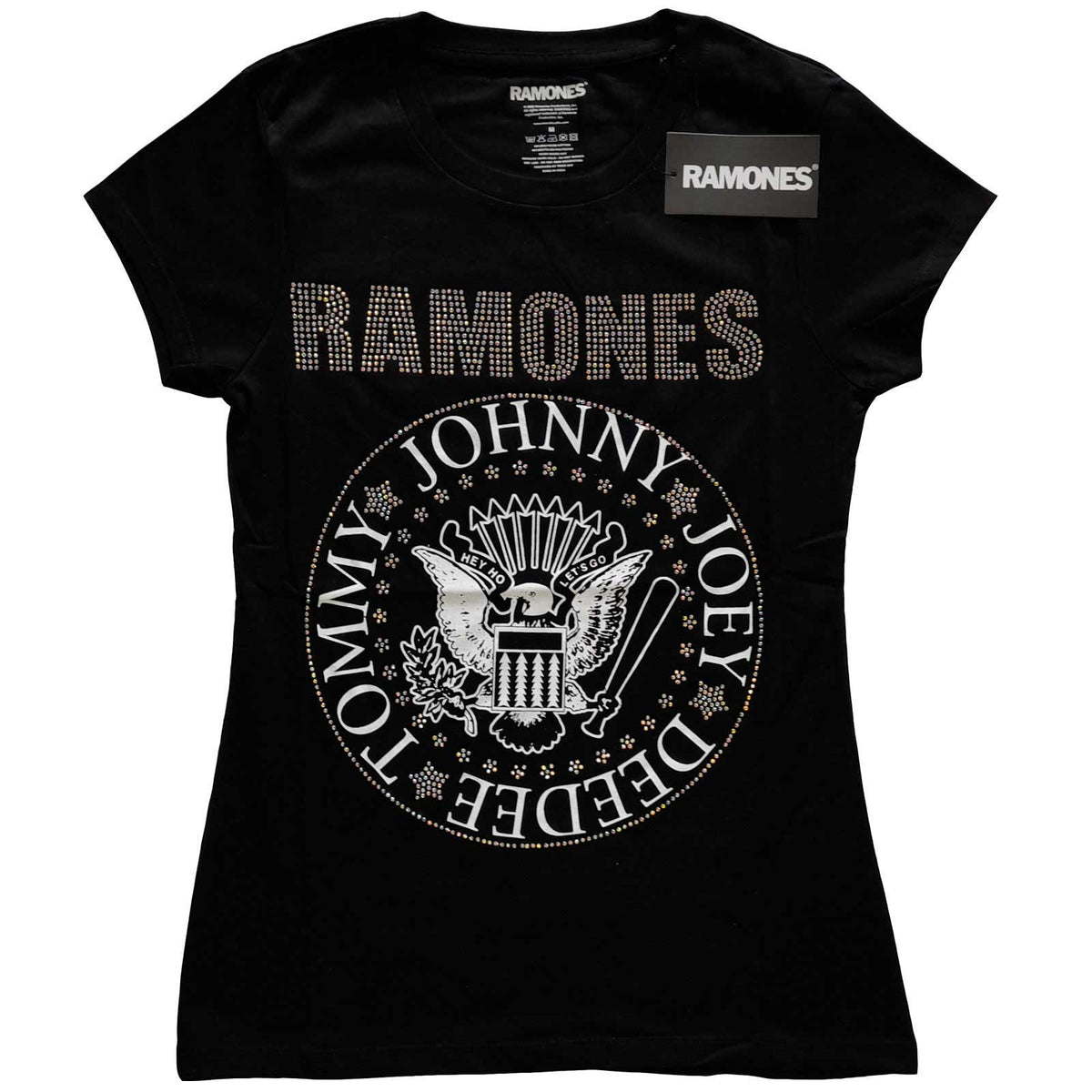 The Ramones Ladies T-Shirt - Presidential Seal Diamante  - Official Licensed Design
