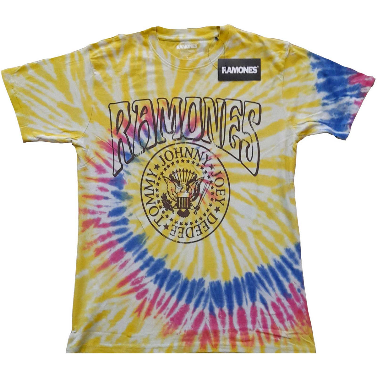 Das Ramones-Unisex-T-Shirt für Erwachsene – Crest Psych (Wash-Kollektion) – offiziell lizenziertes Design