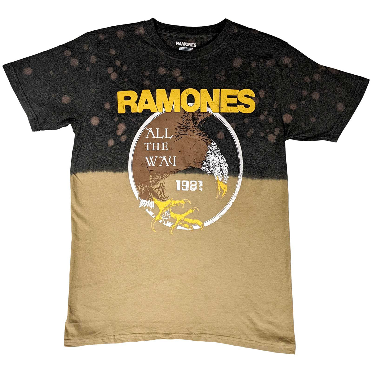 Ramones Adult T-Shirt - All The Way (Wash Collection) - Official Licensed Design