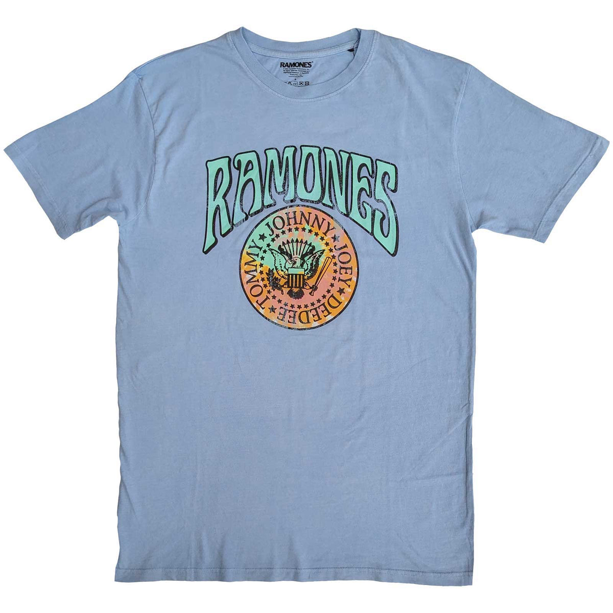 Das Ramones-Unisex-T-Shirt für Erwachsene – Crest Psych – offizielles Lizenzdesign