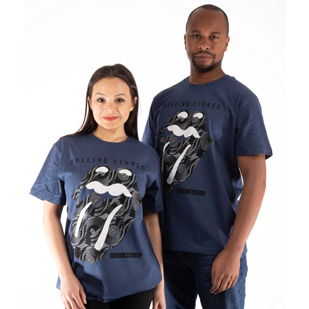 The Rolling Stones - Steel Wheels - T-shirt unisexe bleu sous licence officielle