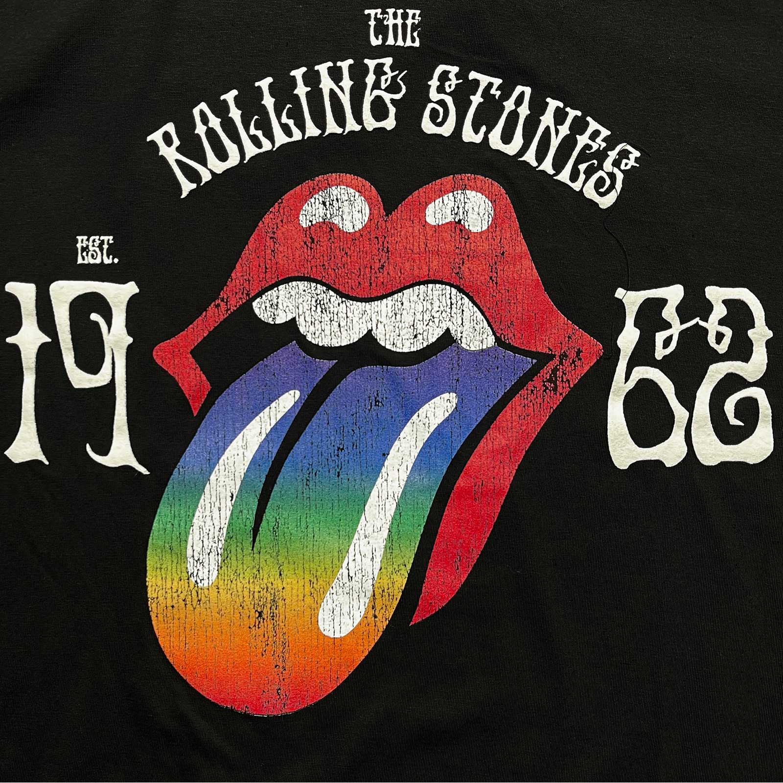 The Rolling Stones Unisex T-Shirt – Sixty Rainbow Tongue '62 – High Build Effect, offiziell lizenziert