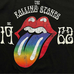 T-shirt unisexe des Rolling Stones - Sixty Rainbow Tongue '62 - Licence officielle à effet de construction élevé