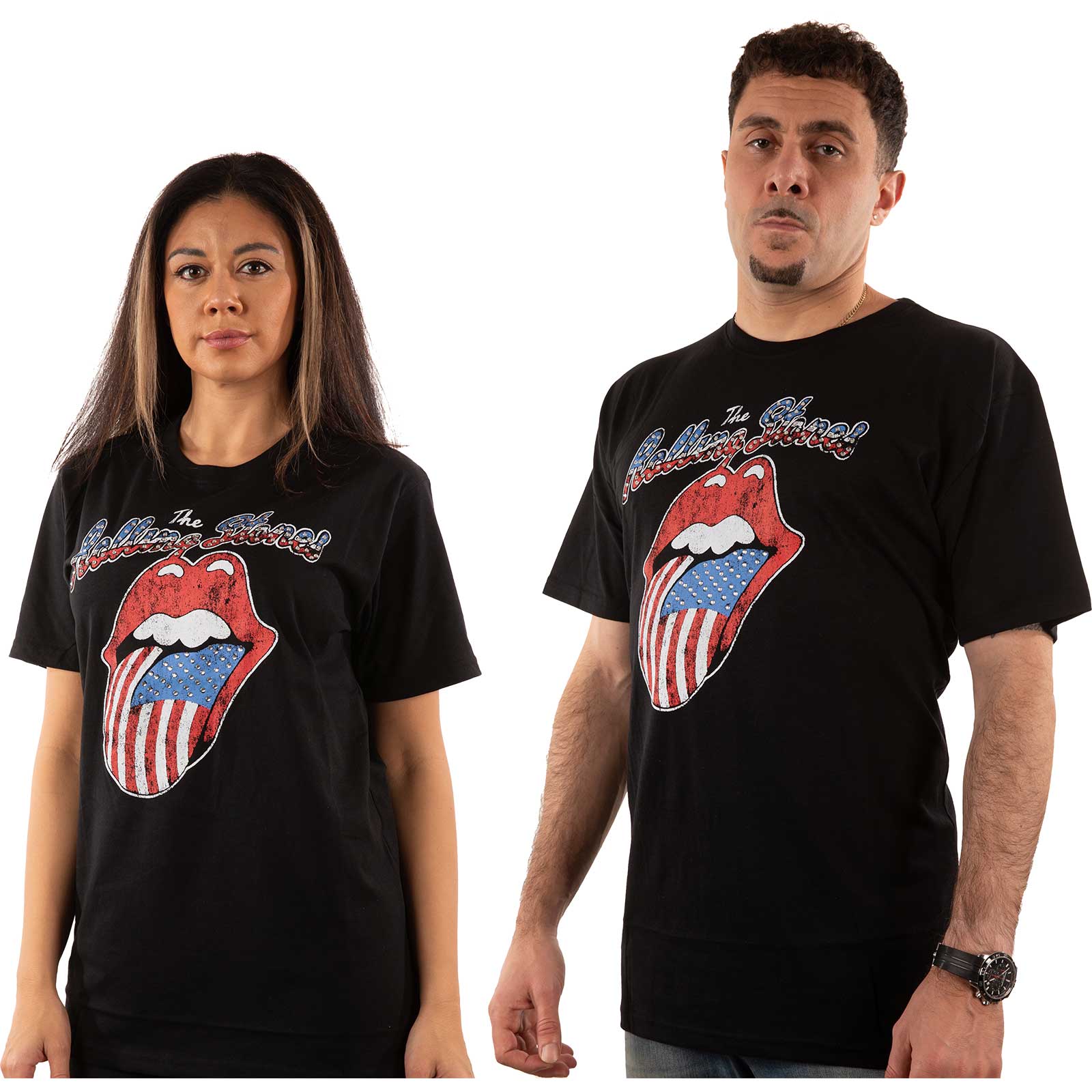 The Rolling Stones - USA Tongue (Diamante) - T-shirt unisexe sous licence officielle