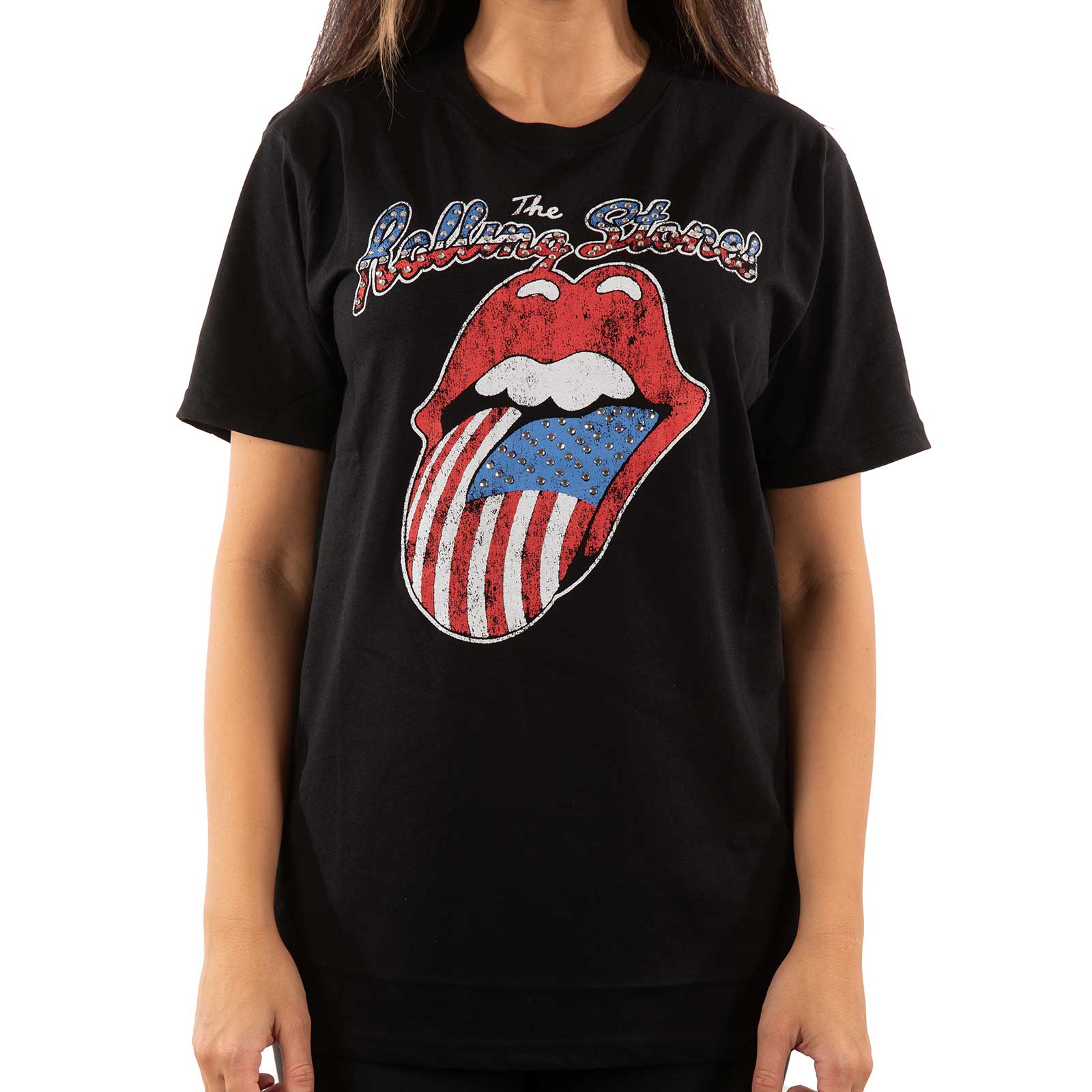 The Rolling Stones – USA Tongue (Diamante) – Offiziell lizenziertes Unisex-T-Shirt